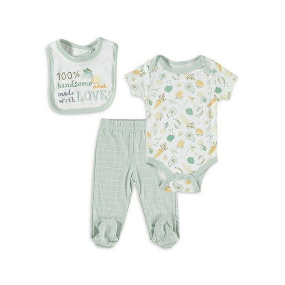 Kyle & Deena Baby Boy 3 PC Footed Pant Set, Sizes Newborn-9 Months