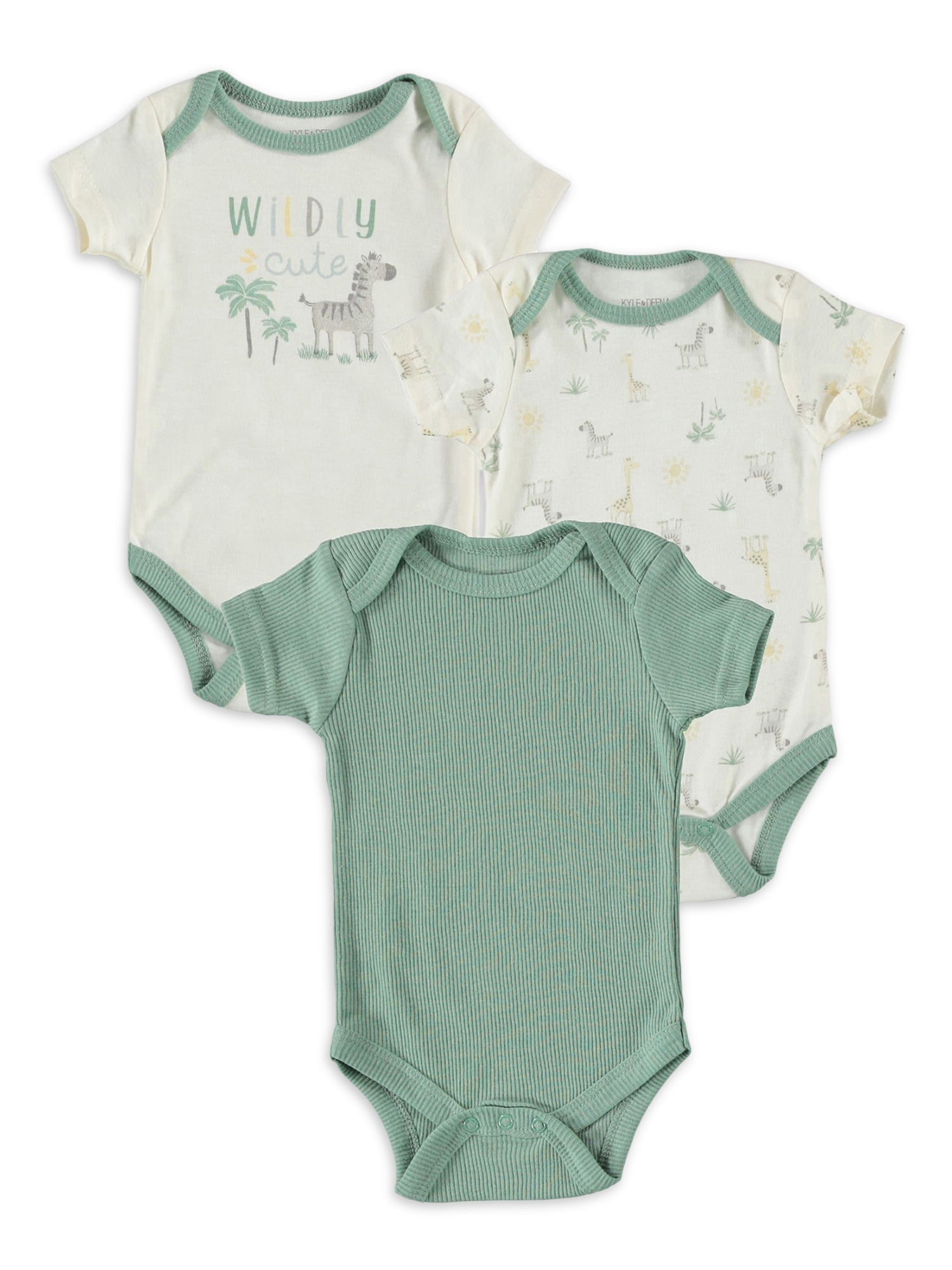Kyle & Deena Baby Boy 3 PK Bodysuits, Sizes Newborn-9 Months