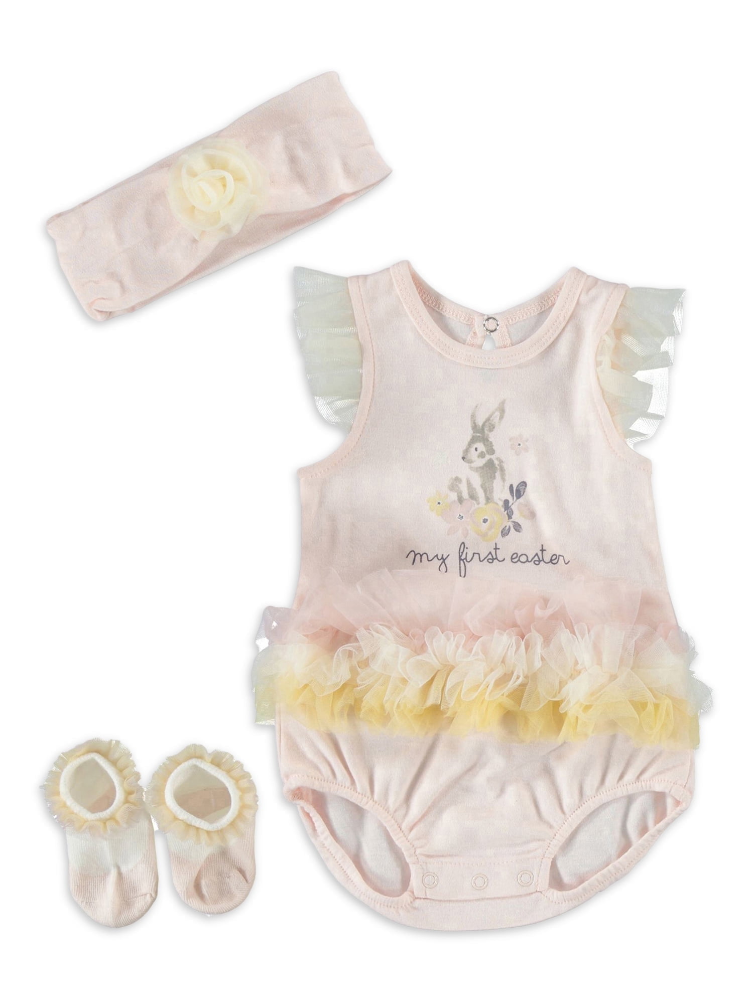 Kyle & Deena Baby Girl 3 PC Organza Creeper Set, Sizes Newborn-9 Months
