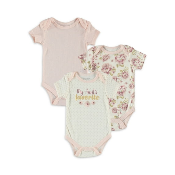Kyle & Deena Baby Girl Newborn Bodysuit Set, 9 Months, 3-Piece