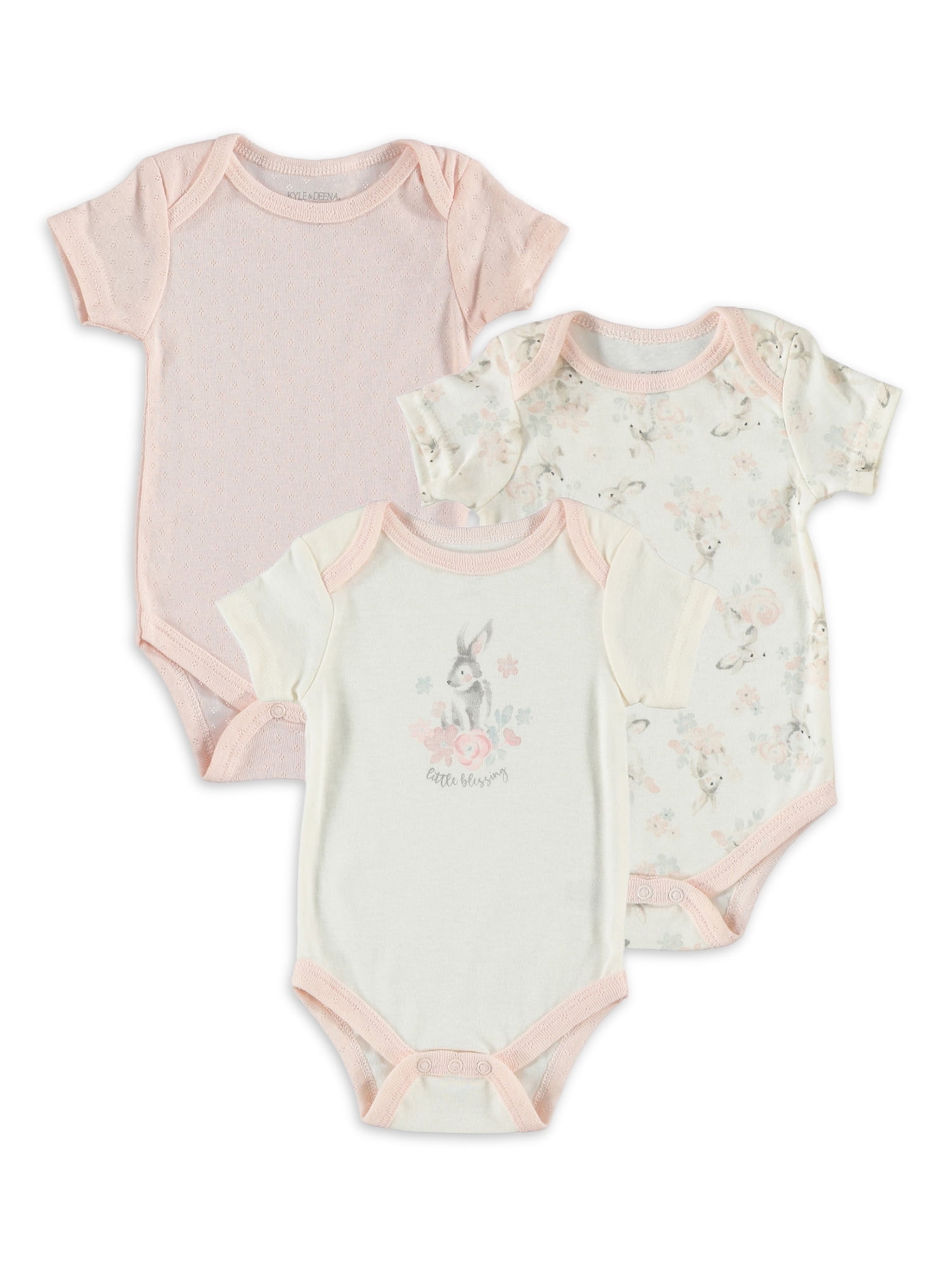 Kyle & Deena Baby Girl 3 PK Bodysuits, Sizes Newborn-9 Months