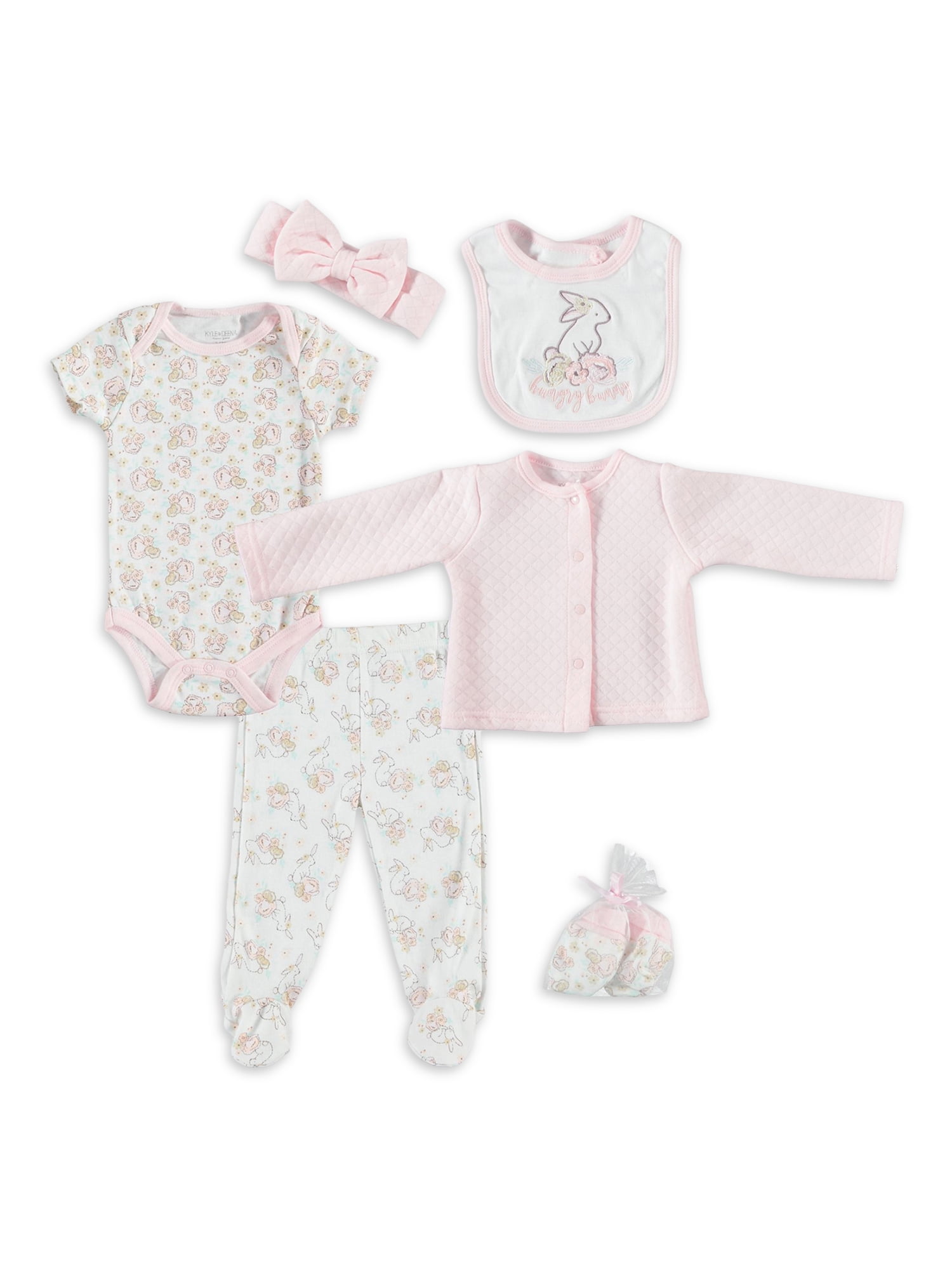 Kyle & Deena Baby Girl 6PC Quilted Cardigan Sets, Size Newborn-9 Months