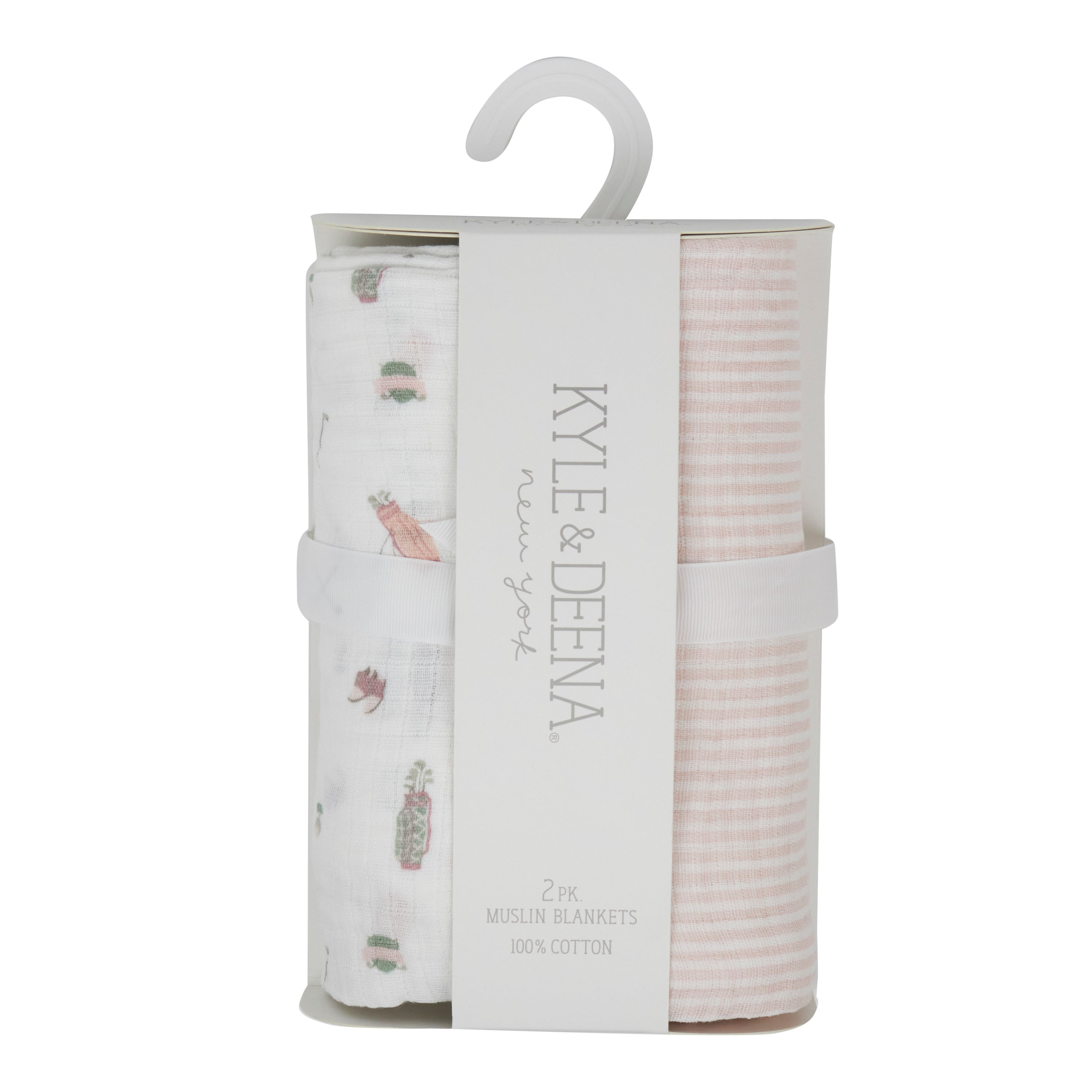 Kyle & Deena Baby Muslin Blanket Set for Girl 36x40 Large Baby Blanket