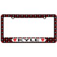 thumbnail image 1 of Kyle Love with Hearts License Plate Tag Frame, Multiple Colors, 1 of 1