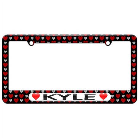 Kyle Love with Hearts License Plate Tag Frame, Multiple Colors