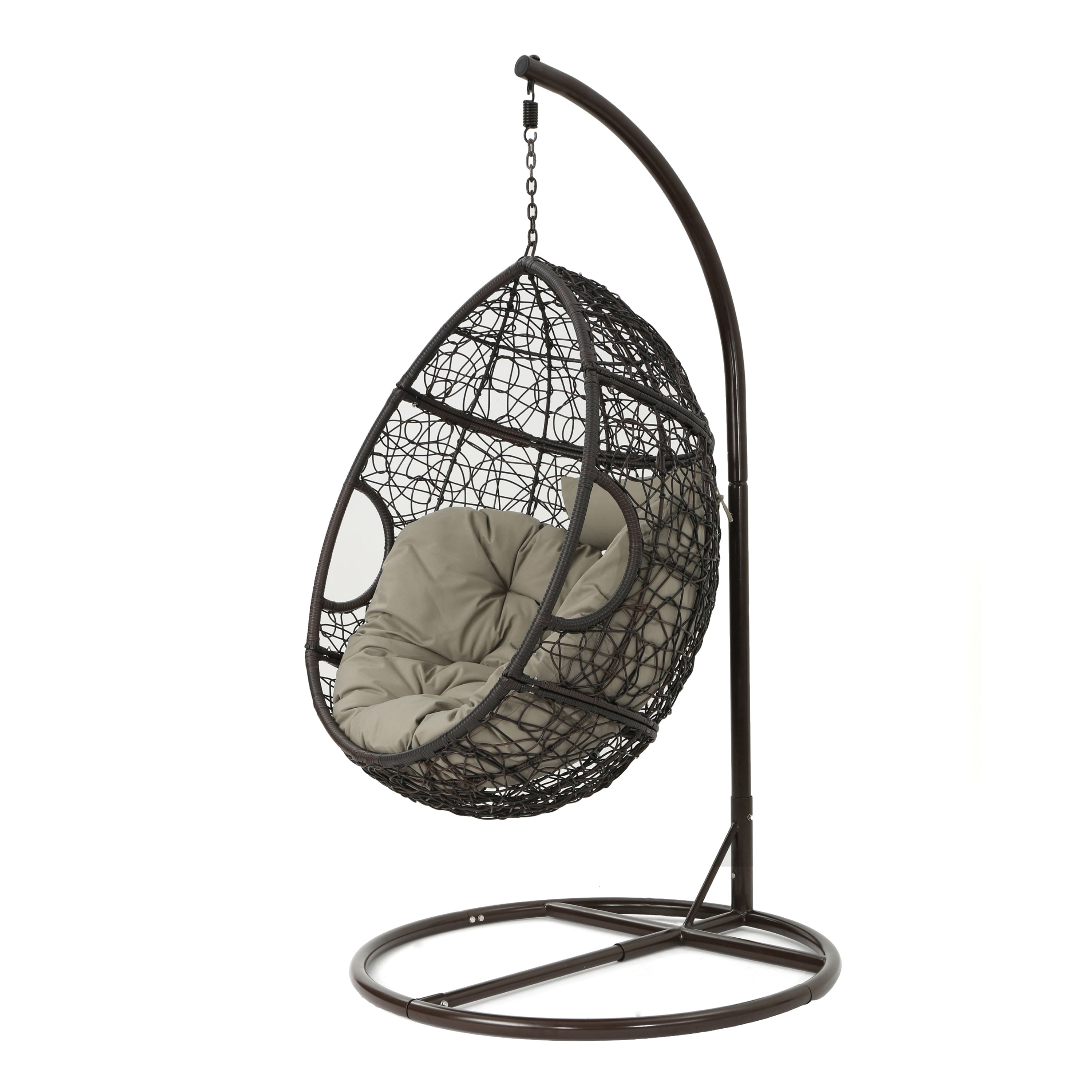 Kyle Outdoor Wicker Hanging Basket Chair with Weather Resistant