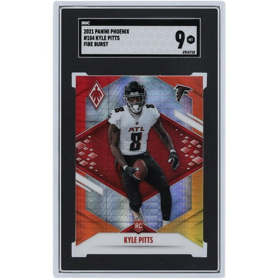 Kyle Pitts Atlanta Falcons 2021 Panini Phoenix Fire Burst #104 SGC Authenticated 9 Rookie Card