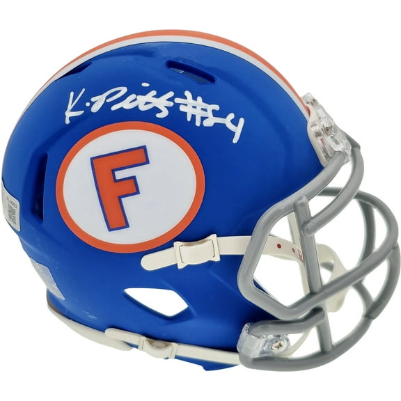 Kyle Pitts Autographed Florida Gators Flat Matte Blue Speed Mini Helmet Beckett BAS 189800