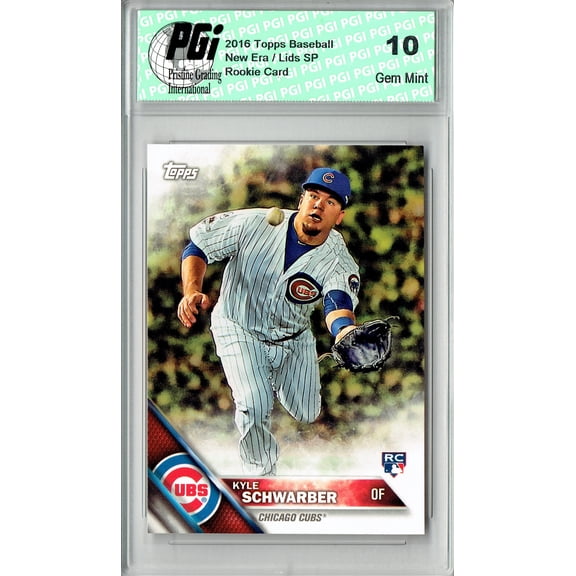 Kyle Schwarber Rookie Card 2016 Topps #6 New Era Lids PGI 10 Philadelphia Phillies Baseball Trading Card