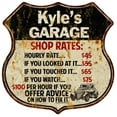 thumbnail image 1 of Kyle's Garage Shop Rates Sign Gift 8x12 Metal Sign 211110019129, 1 of 1