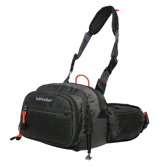 Kylebooker Lightweight Adjustable Fly Fishing Tackle Bag with 10 Pockets, 2 Leashes