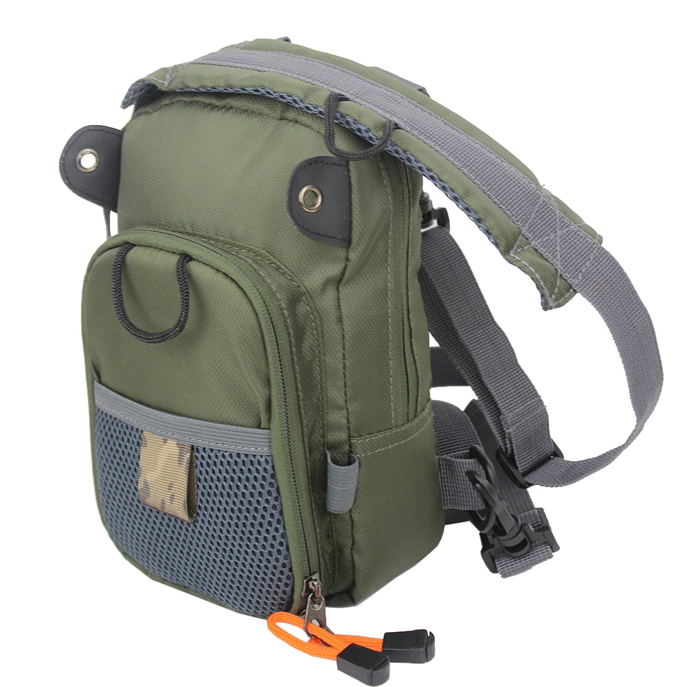 Kylebooker Lightweight Small Fly Fishing Chest Bag Waist Pack Fishing Accessories, Green