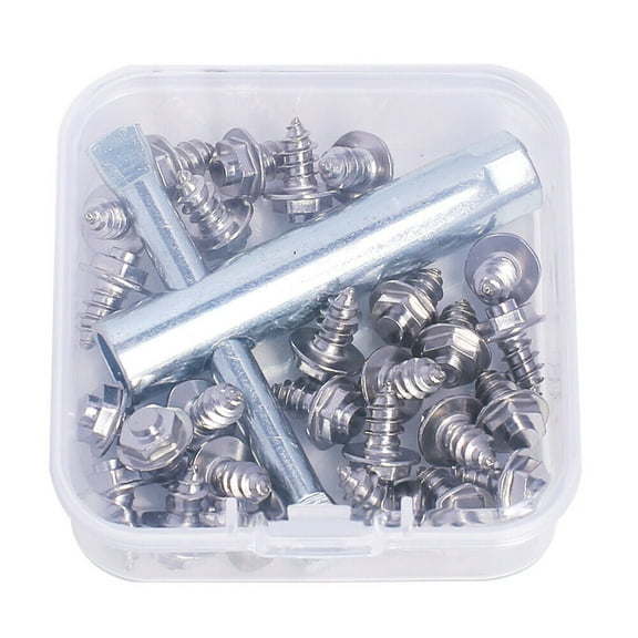 Kylebooker Screw-in Studs for Wading Boots, 26pcs Silver Wading Boot Studs Plus One Tool