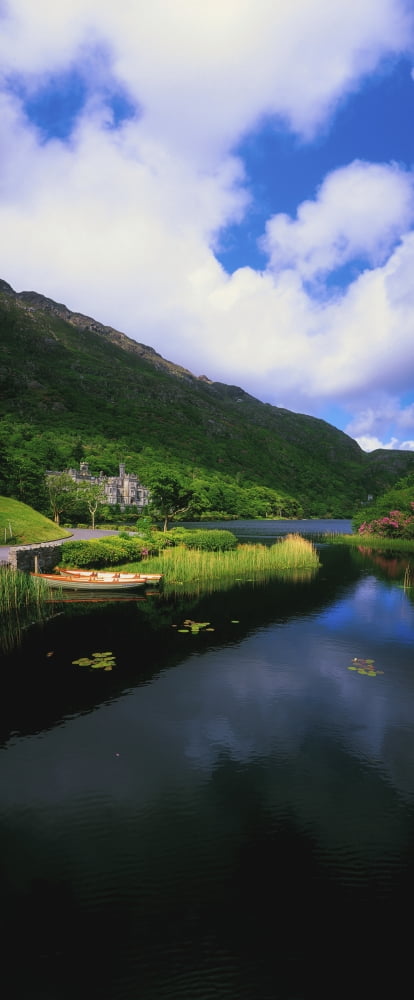 Kylemore Abbey Co Galway Ireland Canvas Art - The Irish Image Collection Design Pics (19 x 44)