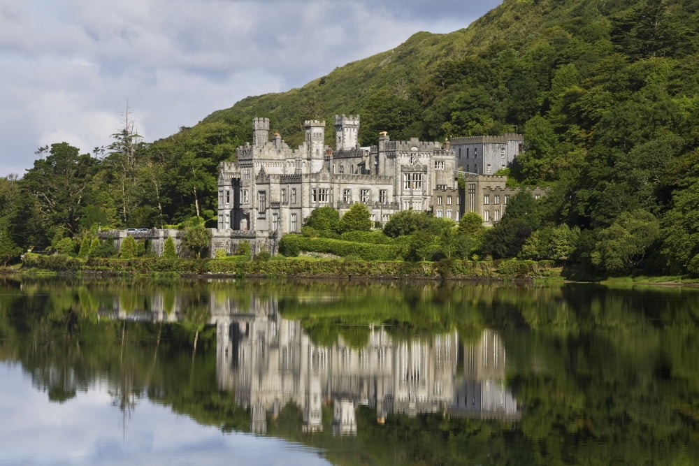 Kylemore Abbey Connemara County Galway Ireland Canvas Art - Carl Bruemmer Design Pics (38 x 24)
