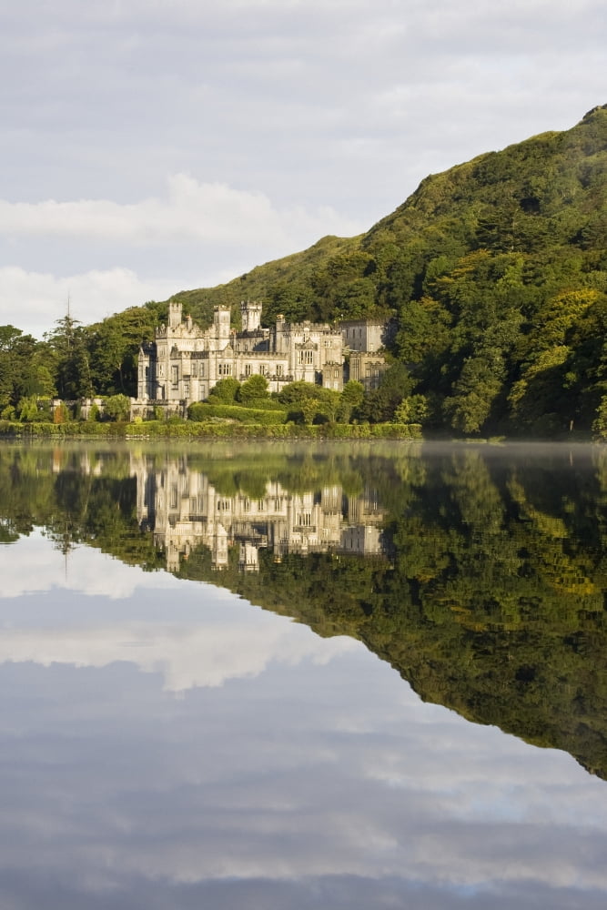 Kylemore Abbey County Galway Ireland Historic Irish Abbey By A Lake Canvas Art - Peter McCabe Design Pics (22 x 34)