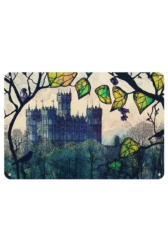 Kylemore Castle Iron Wall Art, 8x12 inches - Frameless Metal Painting for Home Decor