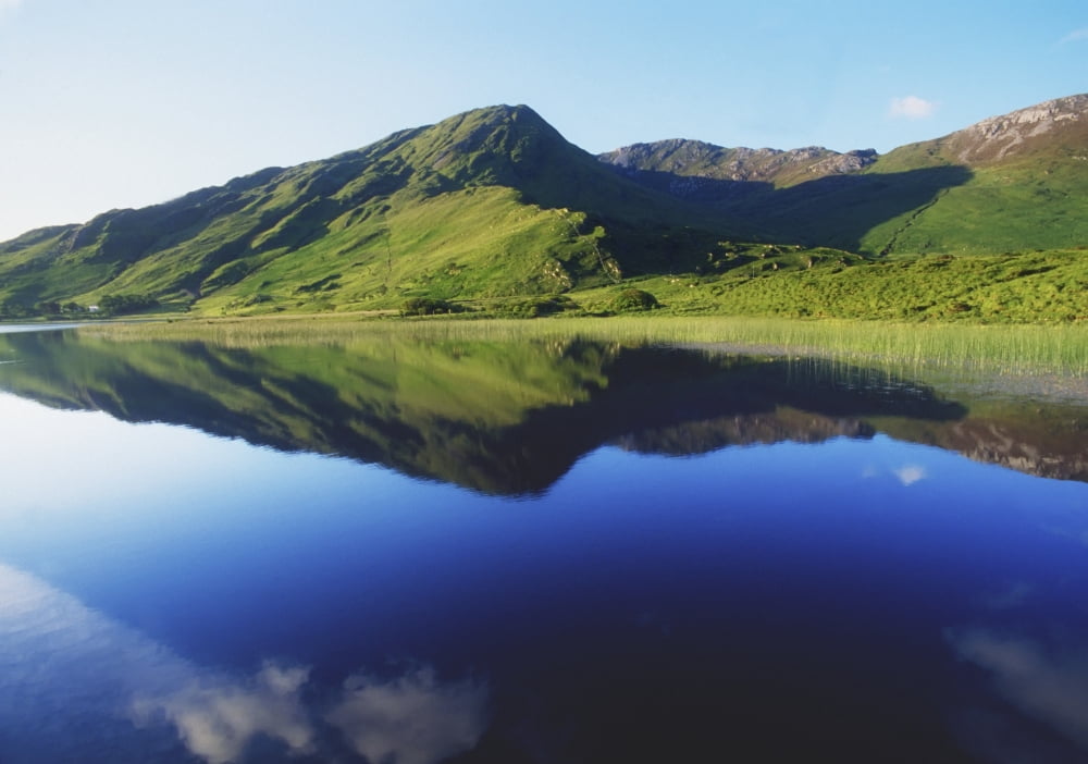 Kylemore Lake Co Galway Ireland Lake With A Hill In The Distance Canvas Art - The Irish Image Collection Design Pics (36 x 26)