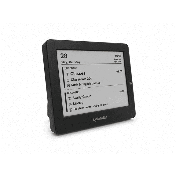 Kylendar Mini 4.2" E-Paper Desk Calendar, WiFi Weather Clock and Compact Information Display for Home Office, Black