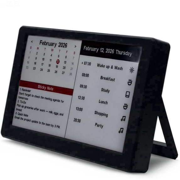 Kylendar 7" AI Business Calendar - 39 Widgets, Auto-Sync, Rechargeable Clock for Office (Black)