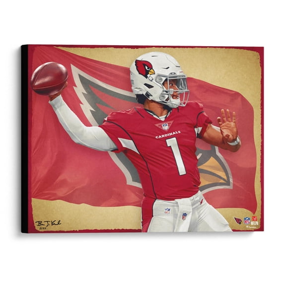 Kyler Murray Arizona Cardinals Stretched 20" x 24" Canvas Giclee Print - Designed and Signed by Artist Brian Konnick - Limited Edition 25 - Fanatics Authentic Certified