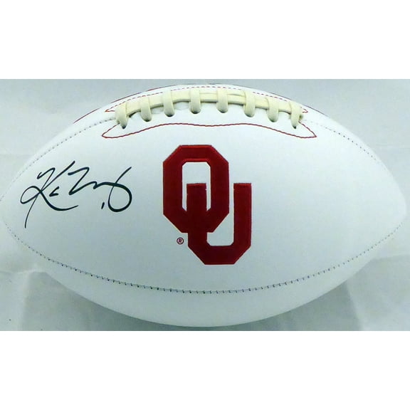 Kyler Murray Autographed Oklahoma Sooners White Logo Football Beckett BAS 145895