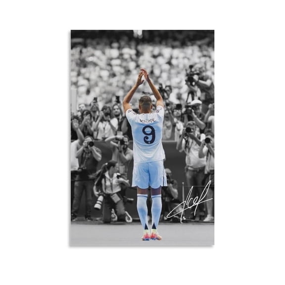 Kylian Mbappe Canvas Poster Artworks Picture Print Poster Wall Art Painting Canvas Gift Decor Home Posters Decorative 12x18inch(30x45cm)