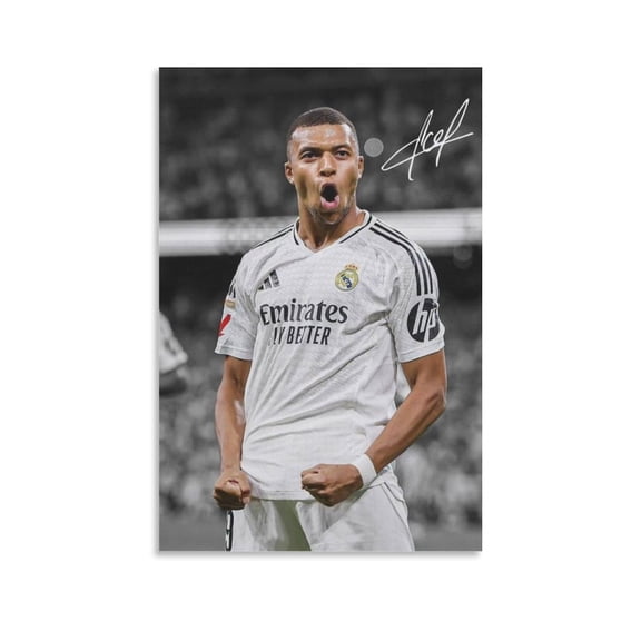 Kylian Mbappe Canvas Poster Posters Wall Art Painting Canvas Gift Living Room Prints Bedroom Decor Poster Artworks 16x24inch(40x60cm)