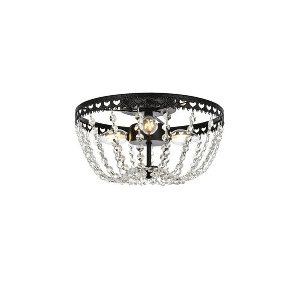 Kylie 14 inch flush mount in black