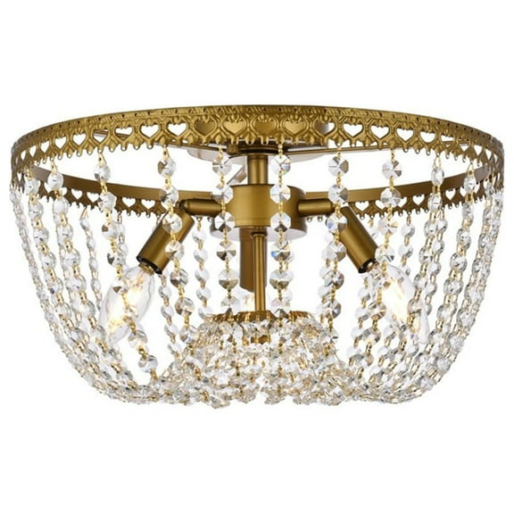 Kylie 16 inch flush mount in brass