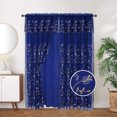 thumbnail image 1 of Kylie Embroidered Rod Pocket Window Panel with Attached Valance and Backing, Navy, 54x90 Inches, 1 of 1