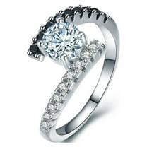 Kylie Engagement Ring Bridal Sterling Silver Black Cz Womens Ginger Lyne Collection