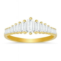 Kylie Harper 14k Yellow Gold Over Silver Art Deco Baguette-cut CZ Ring