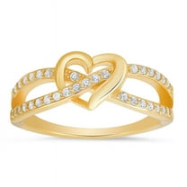 Kylie Harper 14k Yellow Gold Over Silver Heart CZ Ring