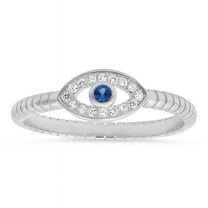 Kylie Harper Sterling Silver CZ Evil Eye Ring