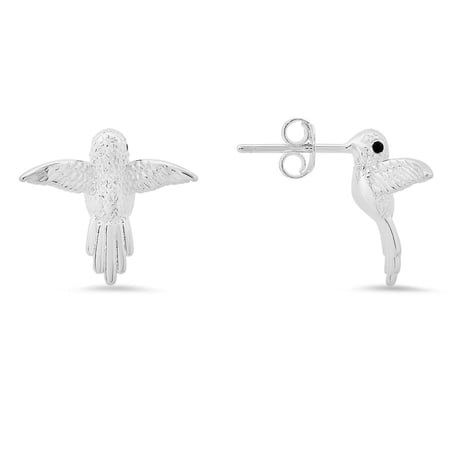 Kylie Harper Sterling Silver CZ Hummingbird Stud Earrings