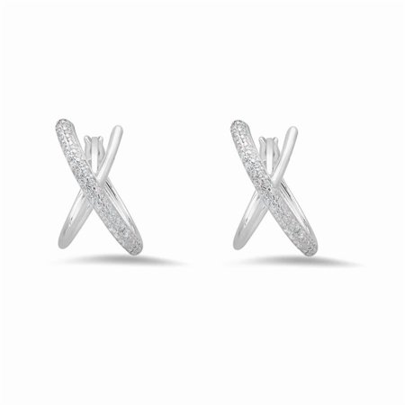 Kylie Harper Sterling Silver CZ Hummingbird Stud Earrings