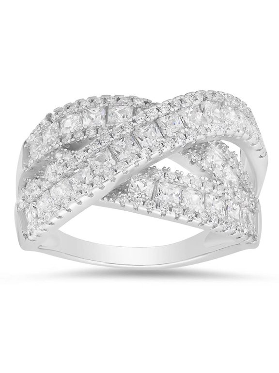 Sterling Silver Crossover Highway Statement Ring