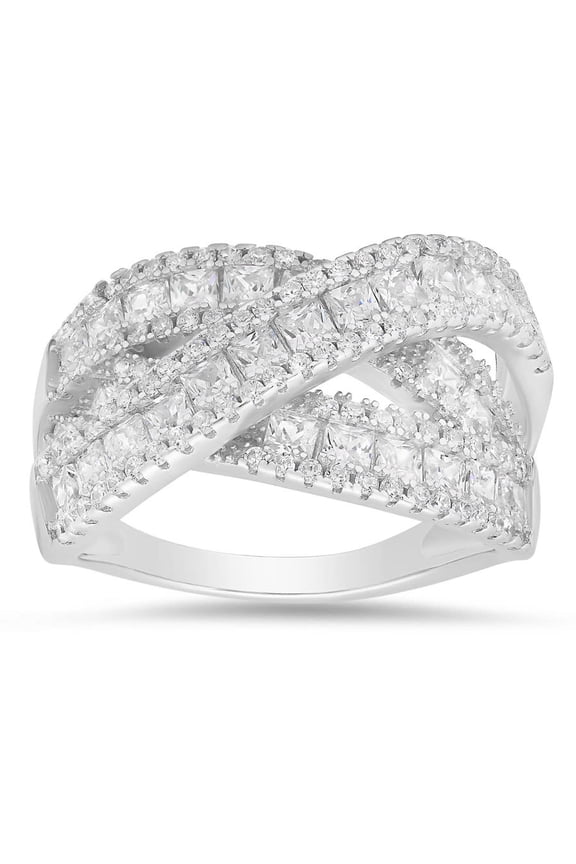 Sterling Silver Crossover Highway Statement Ring