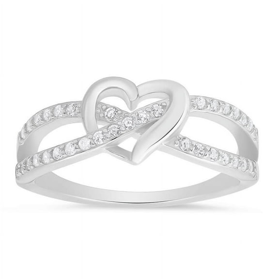 Kylie Harper Sterling Silver Heart CZ Ring