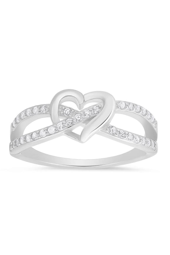 Sterling Silver Heart CZ Ring