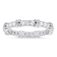 thumbnail image 1 of Kylie Harper Sterling Silver Round-cut CZ "X" Stackable Eternity Band Ring, 1 of 1