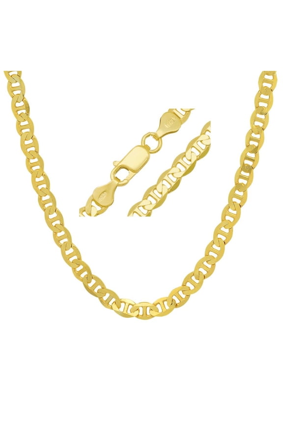 Kylie Harper Thick/Heavy Men's Italian 14k Gold Over Silver Mariner Chain - 22"-24"