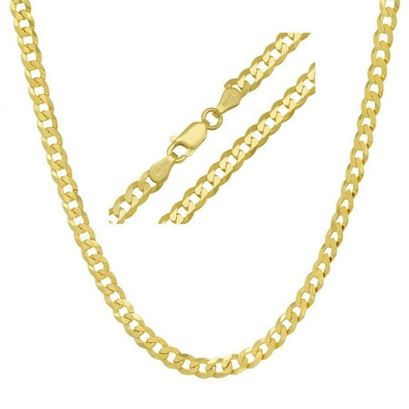 Kylie Harper Unisex Italian 14k Gold Over Silver Miami Cuban Curb Chain - 18"-24"