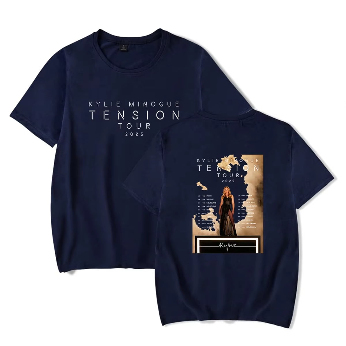 NEW Kylie Minogue Tension Tour 2025 Short Sleeve Black All