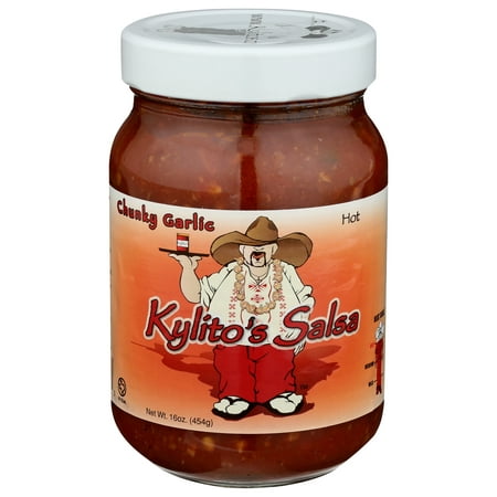 Kylitos Salsa Hot Chunky Garlic, 16 oz