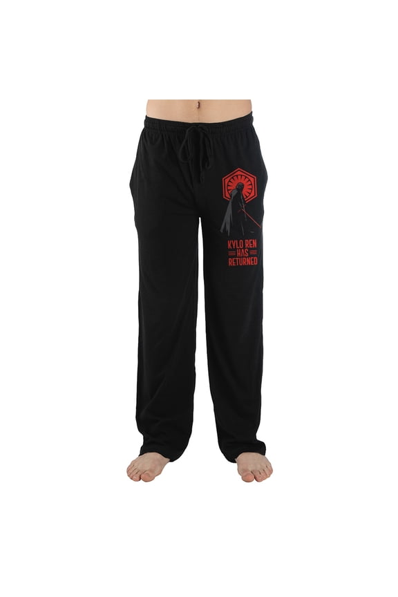 Kylo Ren Star Wars Characters Mens Black Sleep Pajama Pants-Large