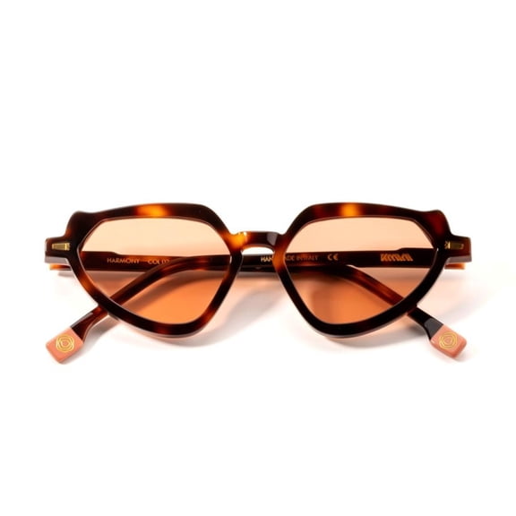 Kyme Men's Harmony Geometric Tortoiseshell Acetate Sunglasses With Amber Lenses Brown