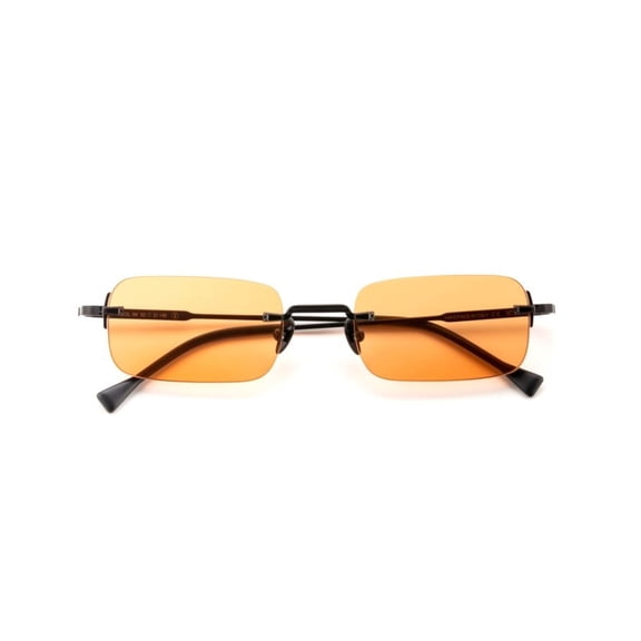 Kyme Men's Silas Rectangular Rimless Sunglasses With Amber-Tinted Lenses Black