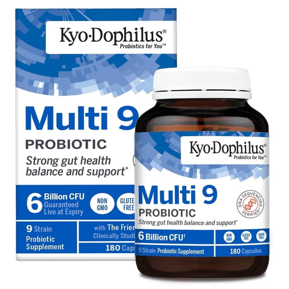 Kyo-Dophilus Multi 9 Probiotic, Strong gut health balance and support*, 180 capsules